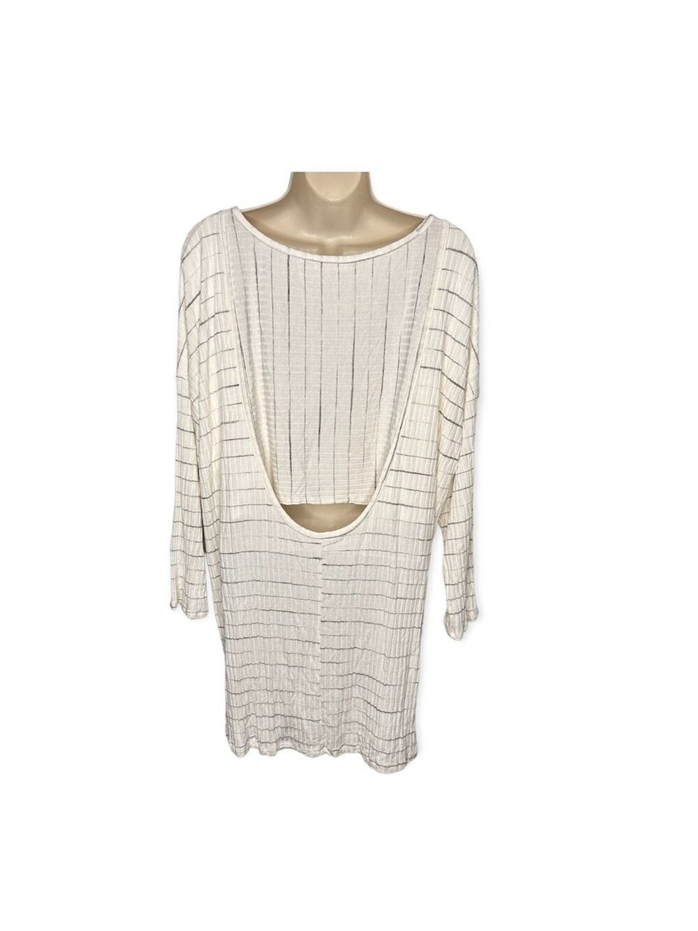 Hummingbird Striped Open Back 3/4 Sleeve Ribbed Top 3XL - Picture 5 of 6